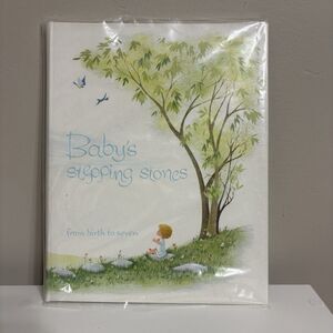 CR Gibson Baby’s Stepping Stones From Birth to Seven Book Memory Unisex Gift NEW